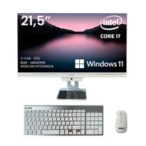 Computador All In One 8gb Ram Intel Core I7 Ssd 512GB 21.5 TELA Full Hd Windows 11 DDR3 Completo Teclado + mouse sem fio bivolt