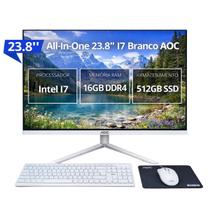 Computador All In One AOC 23.8 i7 13ª Geração 16GB 512GB SSD Windows 11 Pro Branco A24E9907