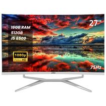 Computador All in One Curvo 27 Aitek AIO2755C i5 16GB RAM 512GB Full HD Tela VA 75Hz WiFi 5GHz Altofalantes Integrados