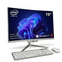 Computador All In One Intel Core I5 Completo 8gb Ram Ssd 256gb Windows 11 Branco Monitor 19 Pol Wifi Bluetooth Webcam Pc Veloz Bivolt