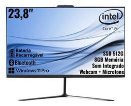 Computador All In One - Intel Core i5 - Intel 7ª Geração - Tela 23.8 Polegadas SSD 512 Gb - Memória 08 GB - Branco