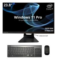 Computador All in One Intel Core I7 Ssd 512gb 16Gb Ram Tela 23,8 Pol Full HD Windows 11 Computador All in One Intel Core I7 Ssd 512gb 16Gb Ram Tela 23,8 Pol Full HD Windows 11