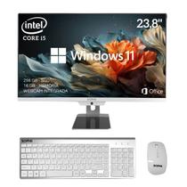 Computador All In One Intel I5 16GB ram Ssd 256GB Pc Completo Tela 23,8 Wifi Win11 Bluetooth teclado mouse sem fio pacote office