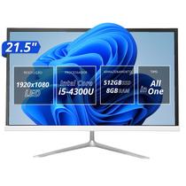 Computador All In One Tela 21,5 Full HD Core I5 512GB 8GB RAM, HDMI VGA WiFi 5.0, Bluetooth 4.2 Branco Grasep