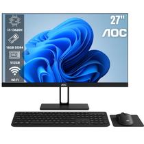 Computador AllinOne 27 AOC D271713 Intel Core i713620H, 16GB DDR4, SSD 512GB, Windows 11 Pro, Preto
