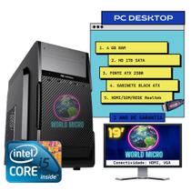 Computador Basic Core i5, 4GB RAM, HD 1TB, Monitor 19' VXPro Windows 10 Pro Trial - World Micro Home