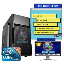 Computador Basic Core i5, 4GB RAM, SSD 240GB, Monitor 19' VXPro Windows 10 Pro Trial