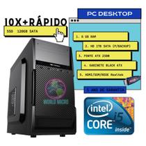 Computador Basic Core i5, 8GB RAM, SSD 120GB, +HD 1TB (BACKUP), Windows 10 Pro Trial