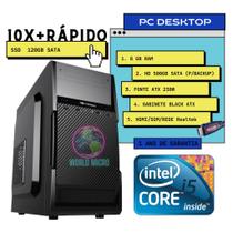 Computador Basic Core i5, 8GB RAM, SSD 120GB, +HD 500GB (BACKUP), Windows 10 Pro Trial