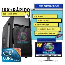 Computador Basic Core i5, 8GB RAM,SSD 480GB, +HD 1TB (BACKUP), Monitor 19' VXPro Windows 10 Pro Trial - World Micro Home