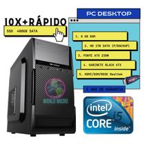 Computador Basic Core i5, 8GB RAM, SSD 480GB, +HD 1TB (BACKUP), Windows 10 Pro Trial