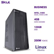 Computador business b100 intel j1800 asus j1800i-c/br mem 4gb ddr3 ssd 120gb gab slim 1x serial fonte sfx 200w linux