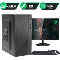 Computador Compelto Intel I5, 8GB, SSD 240 Monitor 19 Pronto pra Uso Imperdível
