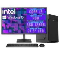 Computador Completo 3green Desktop Intel Core i5 4GB Monitor 21.5" Full HD HDMI SSD 128GB Windows 10 3D-110