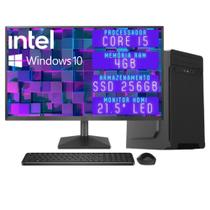 Computador Completo 3green Desktop Intel Core i5 4GB Monitor 21.5" Full HD HDMI SSD 256GB Windows 10 3D-111