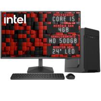 Computador Completo 3green Desktop Intel Core i5 4GB Monitor 24" Full HD HDMI HD 500GB Windows 10 3D-142