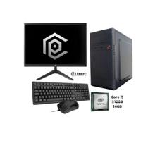 Computador Completo Clique PC Intel Core I5, 16GB RAM, SSD 512GB, Monitor LED 20 Windows 10 PRO e Office