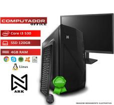 Computador Completo com Monitor LED 18,5'' ARK Intel Core i3, 4GB, SSD 120GB, Linux
