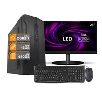 Computador Completo Cpu Intel Core I7 16gb, Ssd 480gb, Monitor 24", Homeoffice