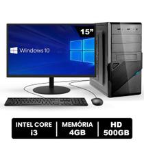 Computador Completo Intel Core I3 4gb Hd 500gb com Monitor 15