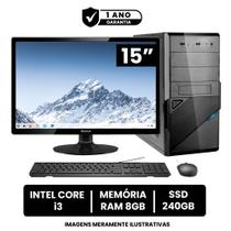 Computador Completo Intel Core I3 8gb de Ram Ssd 240gb Monitor Led 15" Hdmi - BEST BOY