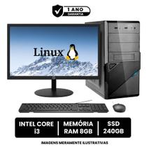 Computador Completo Intel Core I3 8gb de Ram Ssd 240gb Monitor Led 19" Hdmi