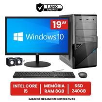 Computador Completo Intel Core I5 8gb de Ram Ssd 240gb Monitor Led 19" Hdmi + Windows 10 - BEST BOY