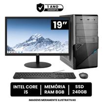 Computador Completo Intel Core I5 8gb de Ram Ssd 256gb Monitor Led 19" Hdmi