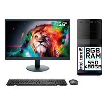 Computador Completo Intel Core i5 8GB SSD 480GB Monitor LED 15.6" HDMI EasyPC Go