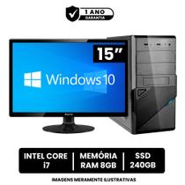 Computador Completo Intel Core I7 8gb de Ram Ssd 240gb com Windows 10