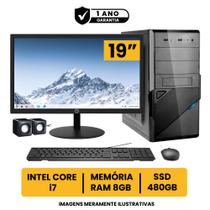 Computador Completo Intel Core I7 8gb de Ram Ssd 480gb Monitor Led 19" Hdmi + Pacote Office - BEST BOY