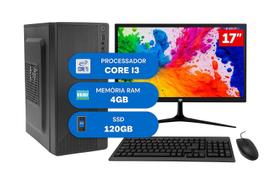 Computador completo Intel I3 2ª, Ram 4GB, SSD 120GB Monitor 17 + Kit