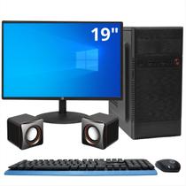 Computador Completo Intel i3-550, 8GB, SSD 128GB - Kit Teclado e Mouse, Caixa de Som, Monitor 19 - Windows 10