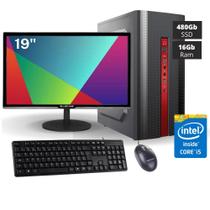 Computador Completo Intel i5 - 16Gb Ram - SSD 480Gb - Monitor 19 Polegadas Computador Completo Intel i5 - 16Gb Ram - SSD 480Gb - Monitor 19 Polegadas