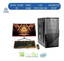 Computador Completo+kit Gamer Multilaser Core I3/4gb/ssd 256gb /linux com Monitor 31.5" 32Bpc-nckan - BRAZILPC/MULTILASER