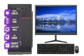 Computador Completo Mancer, Intel Core i5, 16GB De Ram, HD 500GB, Monitor 19, Kit Teclado e Mouse