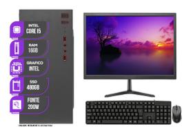 Computador Completo Mancer, Intel Core i5 4ª, 16GB DE RAM, SSD 480GB, Monitor 19