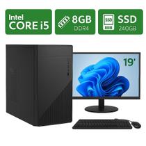 Computador Completo monitor 19 Intel I5 6500, 8GB DDR4, SSD 240, Windows 11