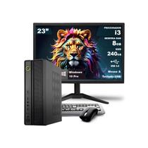 Computador Completo On SLIM I3 8GB 240GB SSD Win10 Monitor 23