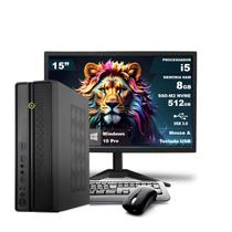 Computador Completo On SLIM I5 8GB 512GB NVMe Win10 Monitor 15