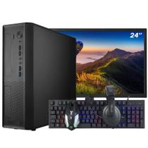 Computador Completo SFF Slim Ark Monitor 24'' Intel Core i7 2600 16GB SSD 120GB Windows 10 Pro Combo Gamer