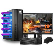 Computador Completo Slim Core i3 16gb 1tb ssd sata Kit teclado e mouse Monitor de 19 - PC Master