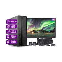 Computador Completo Slim Core i3 4GB SSD 1TB Kit teclado e mouse Monitor de 19 - PC Master