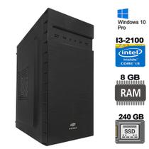 Computador Core i3 2100, SSD 240GB, Memória 8GB, GaB MT32BK, Win 10