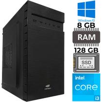 Computador Core i3-2120, SSD 128GB, Memória RAM 8GB, Gab. MT-32BK, Windows 10