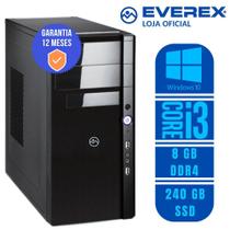 Computador Core i3-8100, 8GB DDR4, 240GB SSD e Windows 10 - Everex