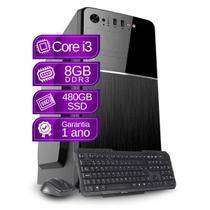 Computador Core i3 8GB SSD 480GB Kit teclado e mouse - PC Master