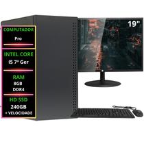 Computador Cpu Completo I5 6ª geração, SSD 240GB, Ram 8GB DDR4 Monitor 19