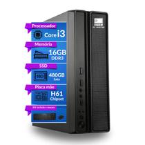 Computador CPU Core i3 3.0ghz 16gb 480GB ssd Gab. Slim - PC Master - PC Master