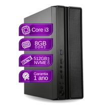 Computador CPU Core i3 8GB 512GB ssd nvme Gab. Slim - PC Master
